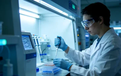 一位患者正在和医生一起查看基因检测报告