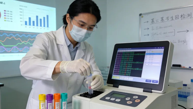 基因检测报告单局部特写，突出KRAS结果