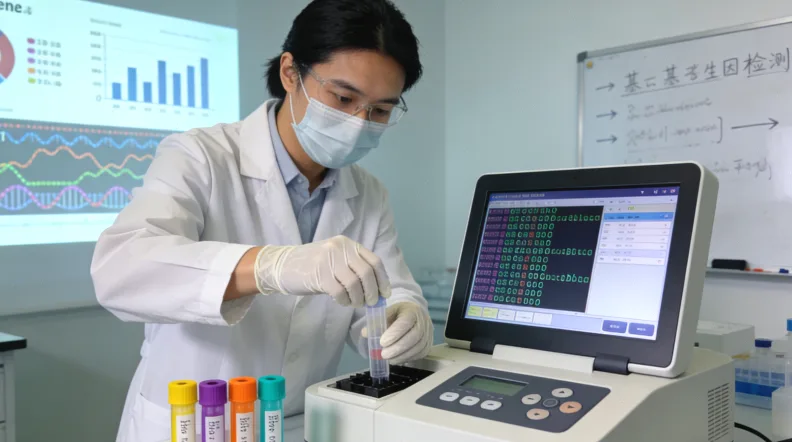 医生与患者家属正在沟通检测报告