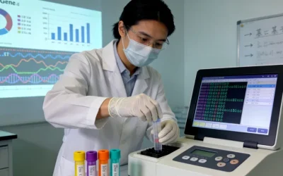 一位患者和家人一起看基因检测报告