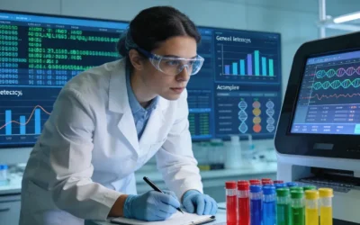 医生与患者共同查看基因检测报告