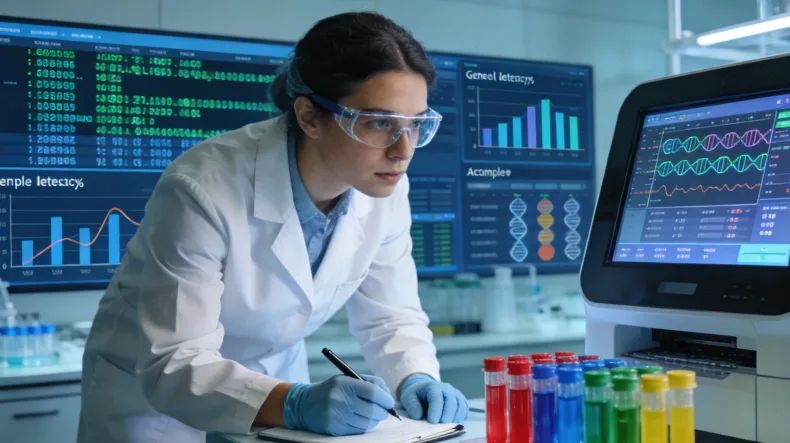 医生与患者共同查看基因检测报告