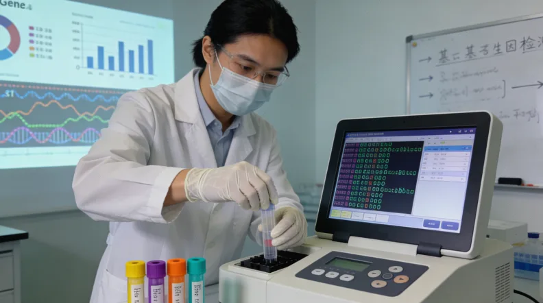 肺癌患者与医生沟通复查报告的诊室场景