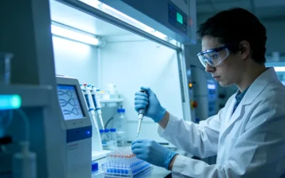 医生与患者讨论血液检测报告