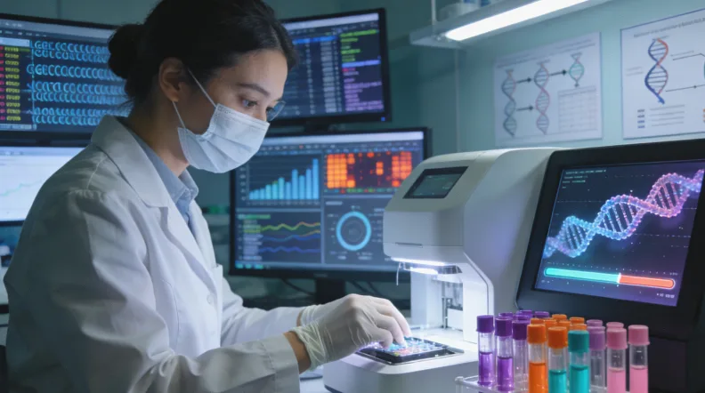 医生与患者讨论基因检测报告