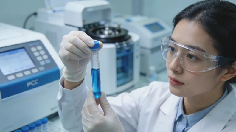 患者正在测量体温并记录