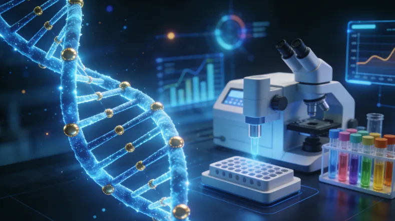 肺癌病理切片与检测报告特写