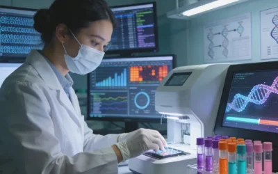 基因检测报告特写，箭头指向“RET融合阳性”