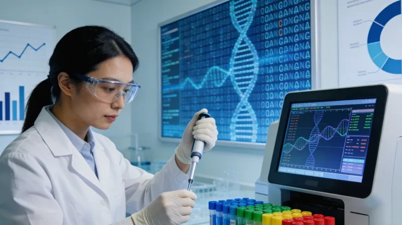 显微镜下的NTRK融合癌细胞示意图