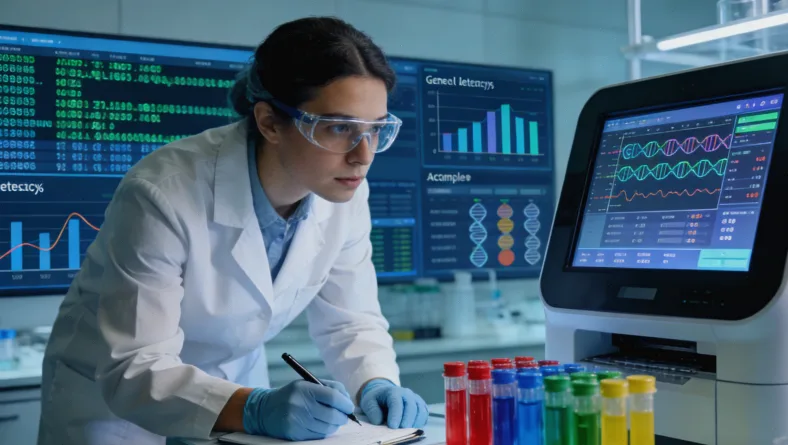 基因检测报告特写，突出“NTRK基因融合”字样