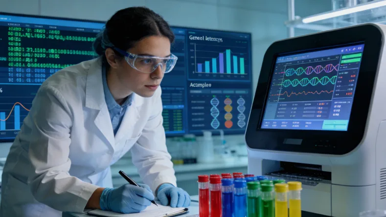 实验室NGS测序仪工作场景图