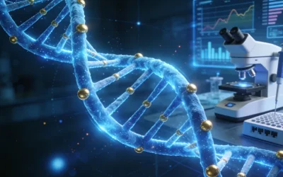 医生在手术前与患者讨论基因检测报告