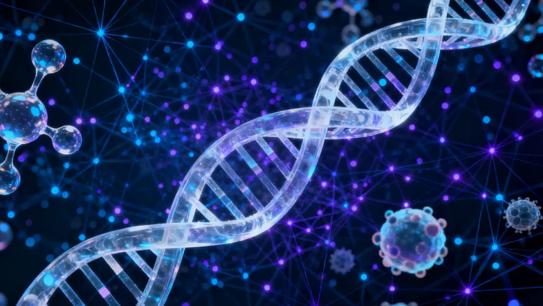 一位患者和医生共同观看基因检测报告