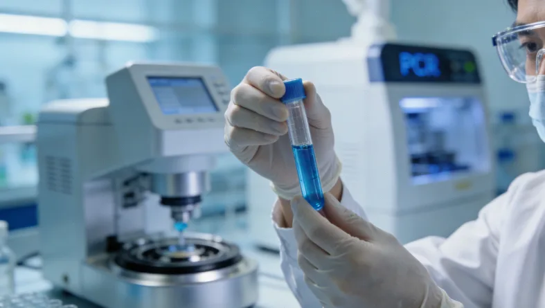 一张基因检测报告局部特写，箭头指向“KRAS p.G12C”字样