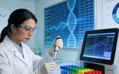 一位患者正在与医生面对面讨论基因检测报告