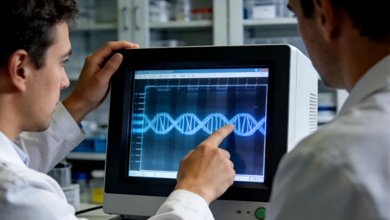医生与患者讨论基因检测报告