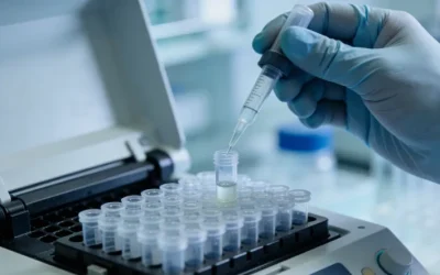 一位患者正在和医生一起查看基因检测报告