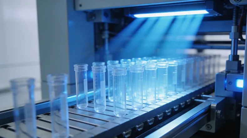 桌上摆放的消费级基因检测产品与医院检测报告对比