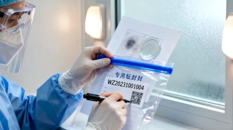 病理医生在显微镜下观察肿瘤组织切片