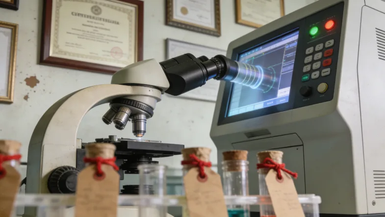 医院检验科繁忙的实验室工作场景