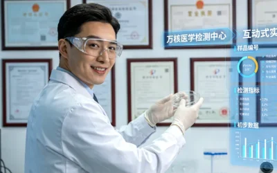 一位患者和医生共同观看基因检测报告