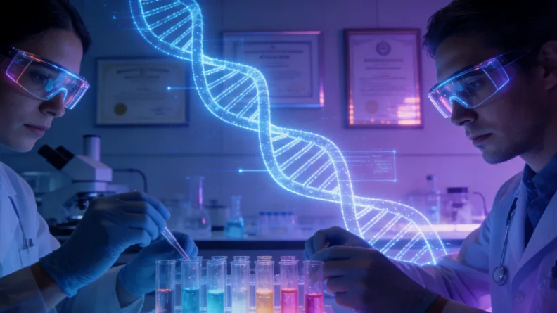 医生与肺癌患者家属沟通基因检测报告