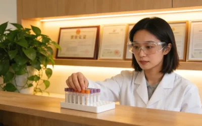 医生与患者共同查看基因检测报告