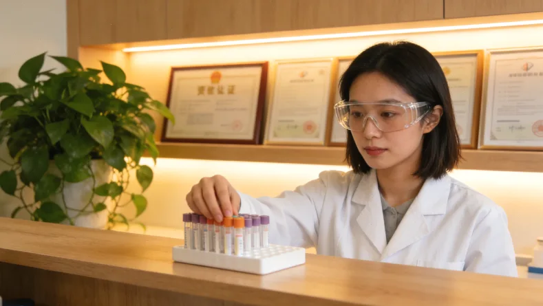 医生与患者共同查看基因检测报告