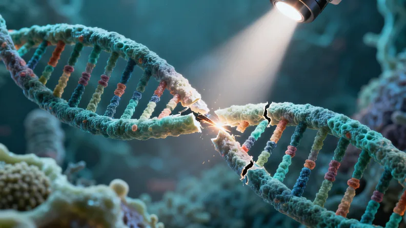 医生为患者进行腰椎穿刺的示意图