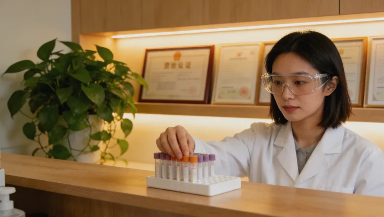 基因检测报告与DNA双螺旋结构示意图