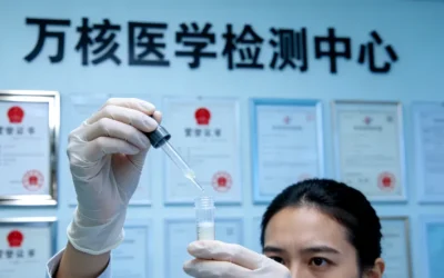 病理医生正在评估粗针穿刺活检获取的组织条