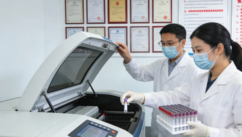 一男一女在咨询医生，面前放着基因报告