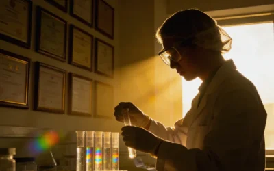 一位患者和家属正在医生办公室翻阅厚厚的NGS报告