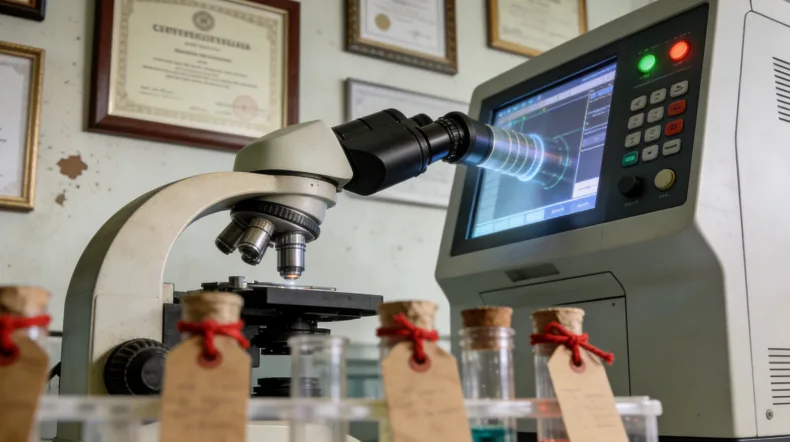 两张对比的NGS检测报告单，一张标着500+基因，一张标着100+基因