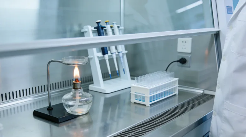 病理科医生在评估蜡块与切片