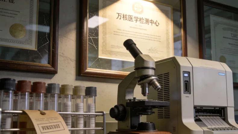 实验室技术人员在处理胸腔积液样本