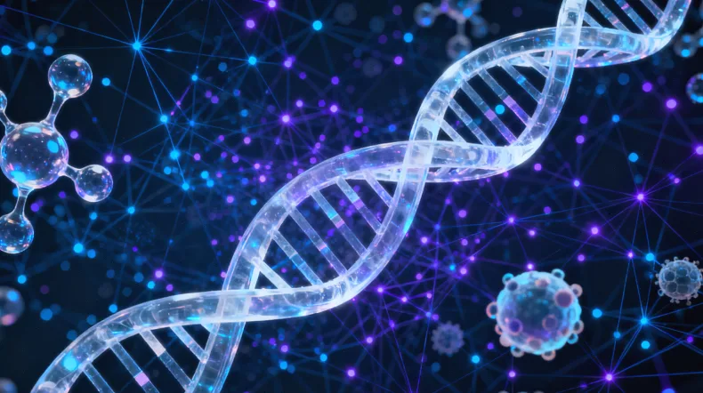 天平图标：一端是“遗传因素”，另一端是“生活方式”