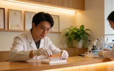 医生与肺癌患者沟通病情示意图