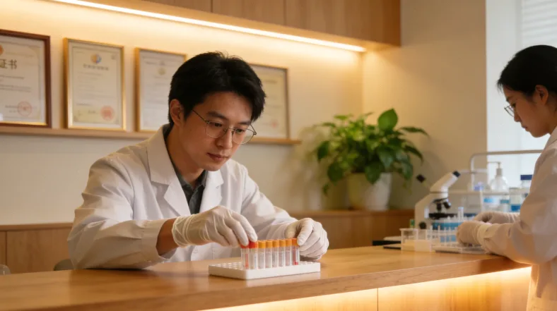 医生与肺癌患者沟通病情示意图