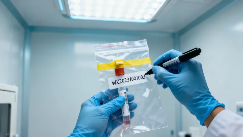 护士为患者进行静脉抽血操作特写