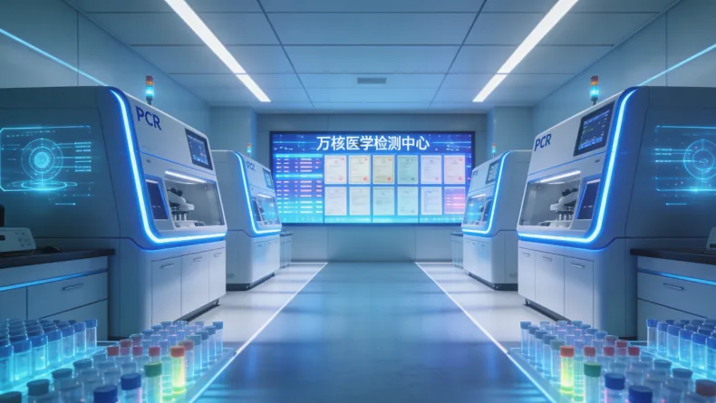 病理医生正在检查浸泡在福尔马林中的组织标本瓶