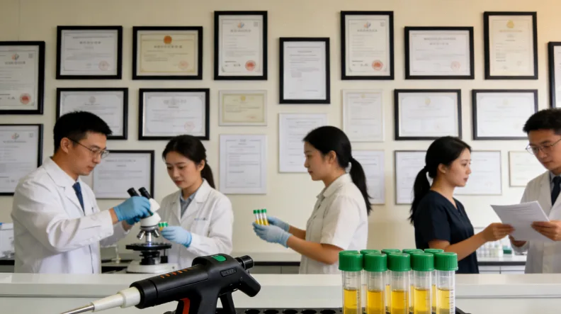 肺癌细胞PD-L1（绿色）与T细胞PD-1（红色）结合示意图