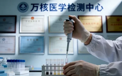 病理医生在显微镜下观察肉瘤组织切片