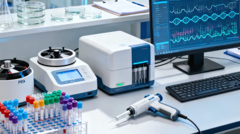 实验室技术人员同时处理患者样本和阳性对照组织切片