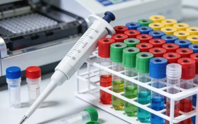 医生与患者共同查看病理报告并讨论